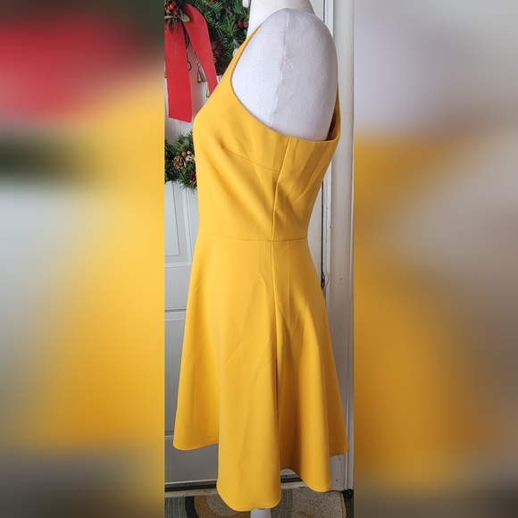 Likely X Revolove Moore Racerback Fit & Flare Mini Dress Womens 6 Goldenrod Fitt - Picture 2 of 11